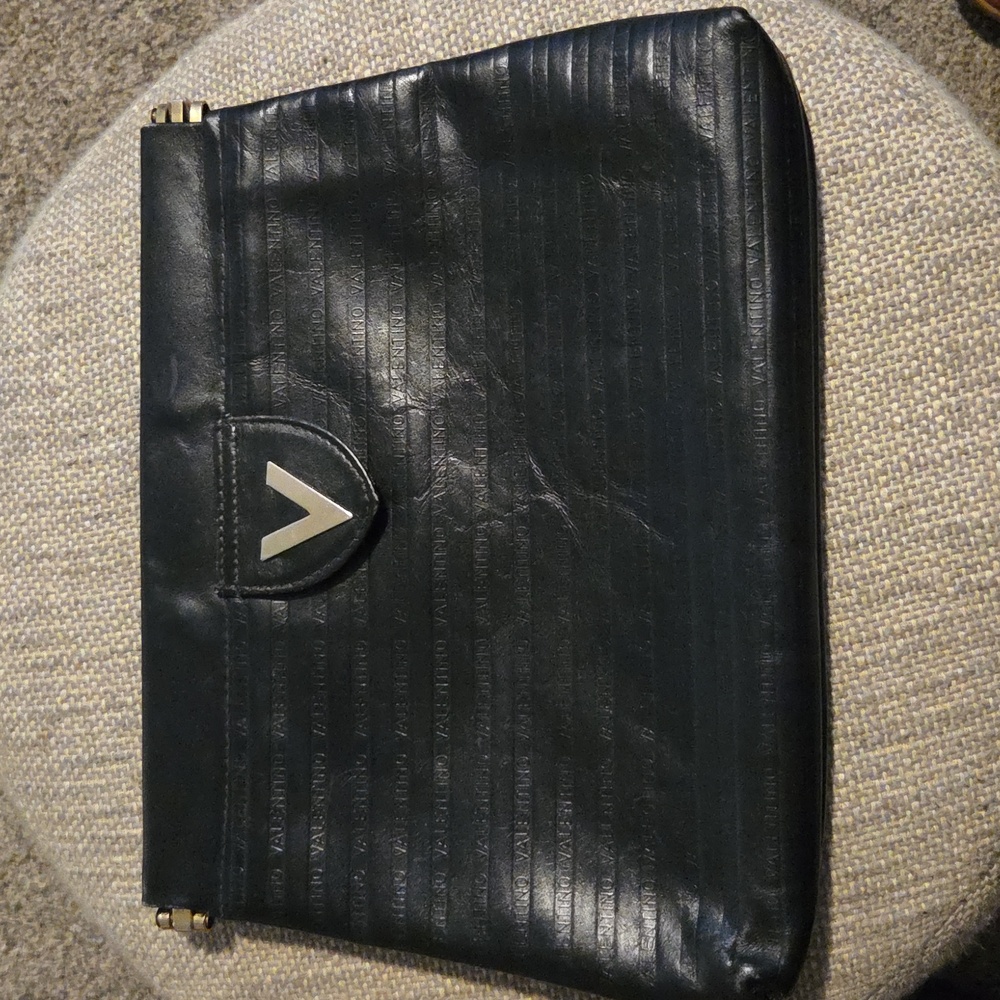 Mario Valentino Black Leather Clutch